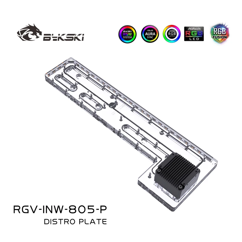 Bykski Inwin 805 Rgv-Inw-805-P Distro Plate Waterway Board Reservoir Liquidcooling System Serbatoio Dell'Acqua Acrilico Tranperant