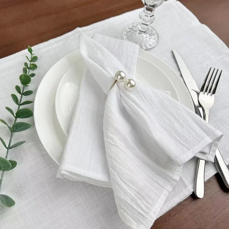 50pcs Napkins cotton Dinner Napkins 30x45cm Sage Green Rustic Table For Wedding Party Baby shower Table Decor