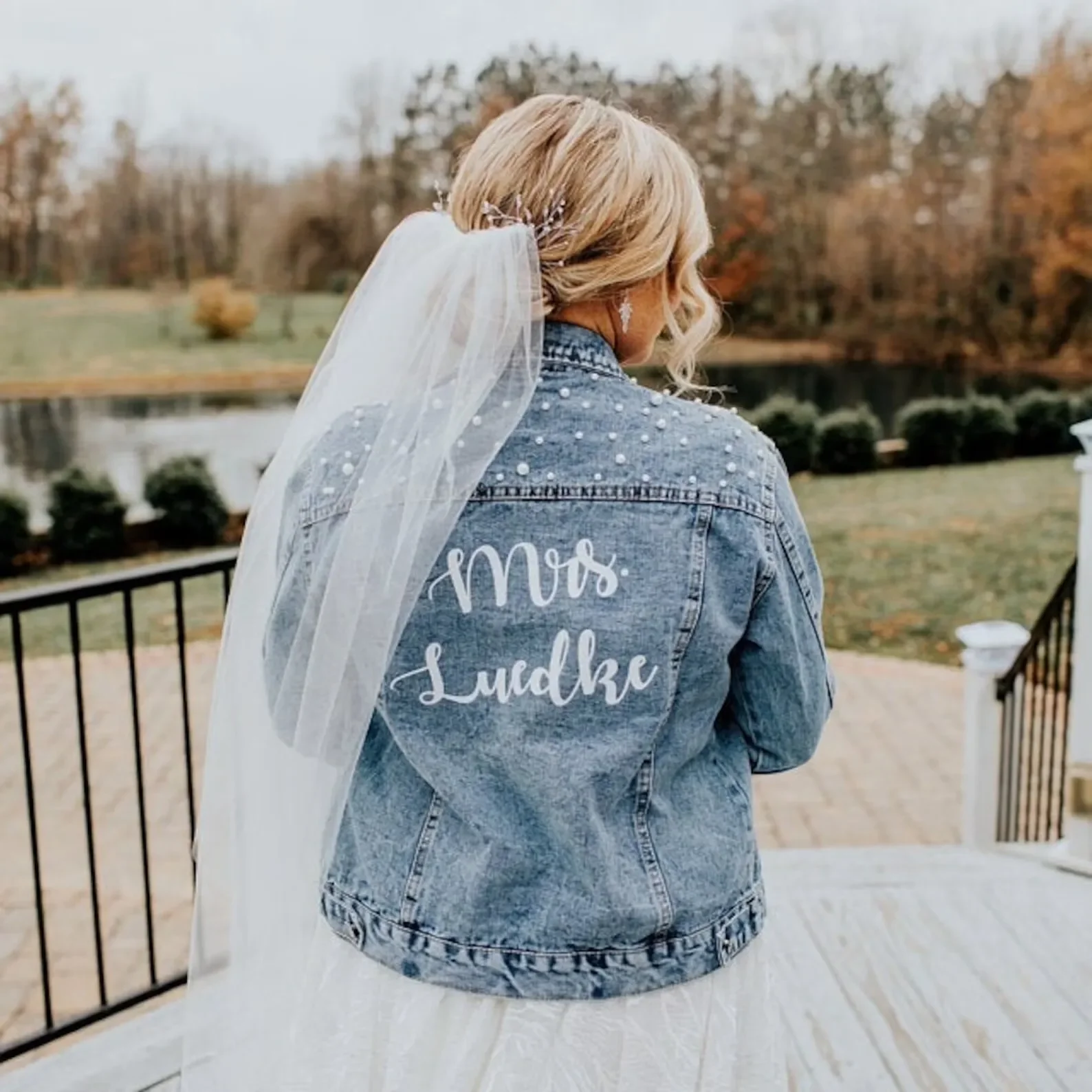 

Personalized Mrs Bride Denim Jacket Short Top Jacket Bride Gifts Bridesmaid Jackets Customized Wedding Name Date Role Clothes