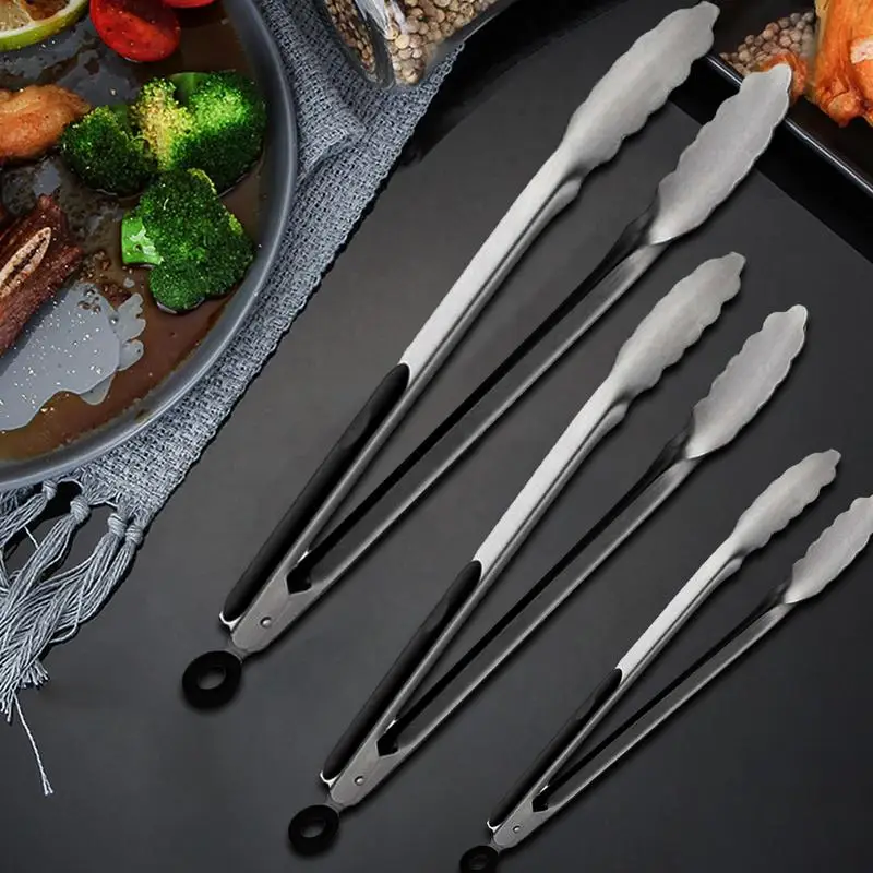 

Stainless Steel Grill Tongs Cooking Utensils Extra-Long Tweezers Fine Kitchen Accessories Camping Supplies Free Shipping Items