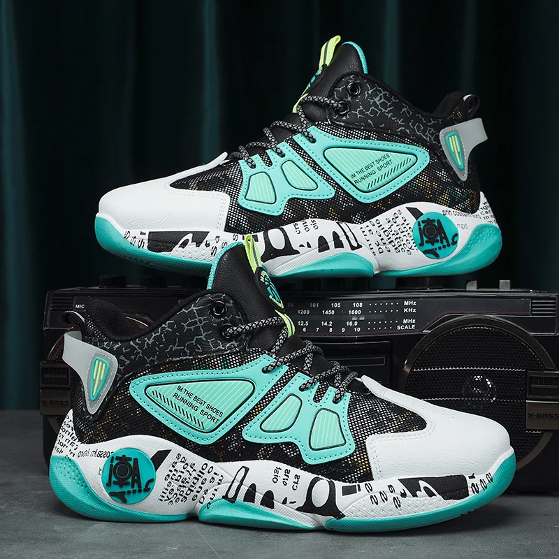 

New Men Comfortable Running Shoes High Top Sneakers Men Outdoor Damping Casual Sports Shoes Non-Slip Breathable Basketball Shoes