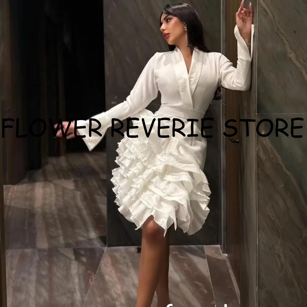 High quality Classic Exquisite Simple Jersey Pleat Tiered Ball V-neck Mini Dresses Cocktail Dresses Matching Fashion