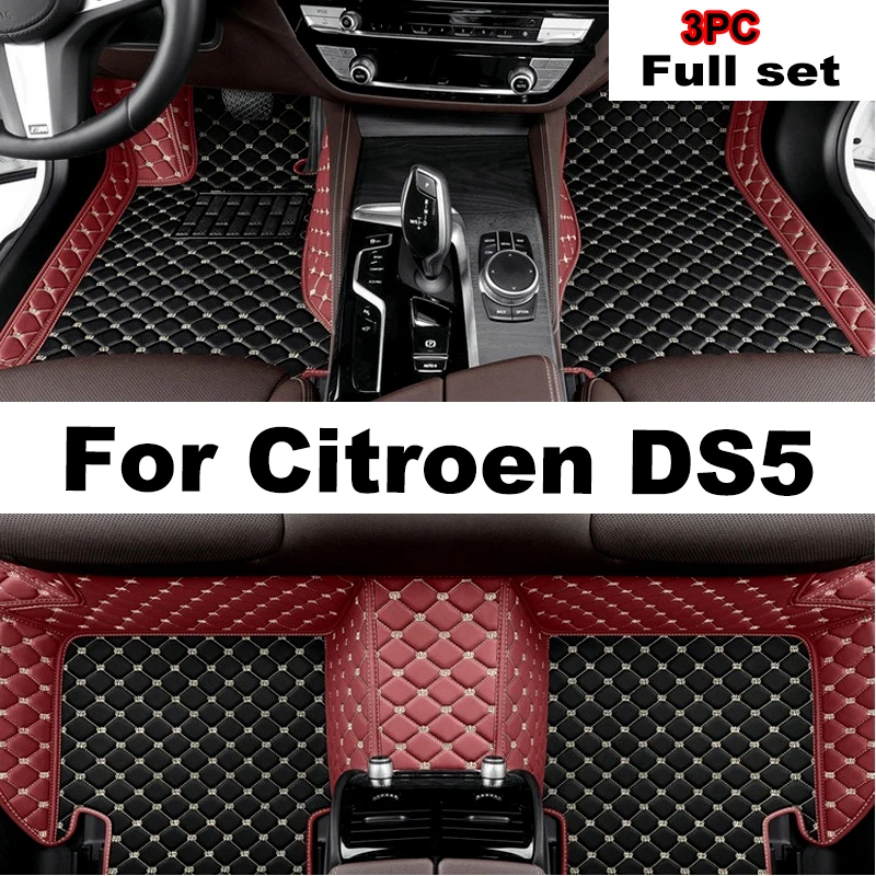 

Car Floor Mats For Citroen DS5 DS 5 2011~2018 Durable Anti Dirty Pad Rugs Luxury Leather Mat Carpets Full Set Car Accessories