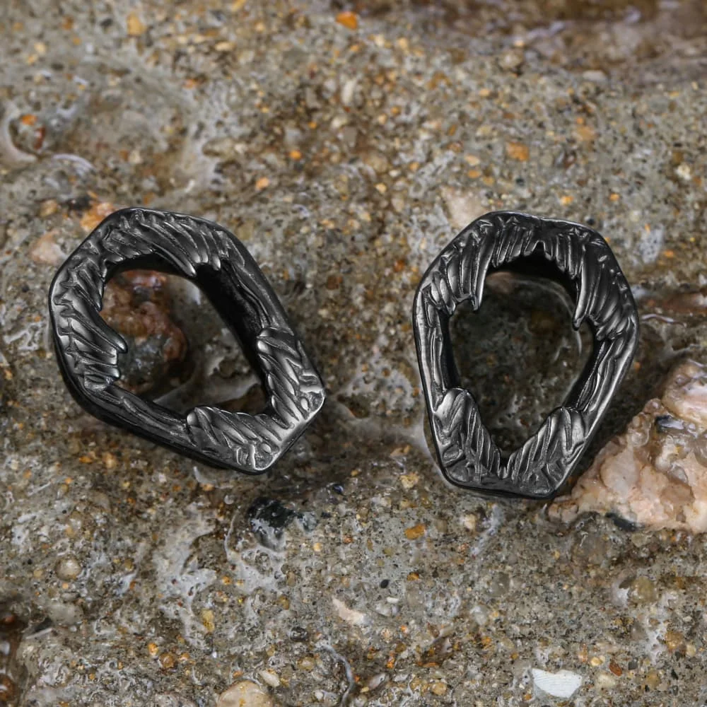 Casvort 2 Stück 316 Edelstahl Punk stilvolle Sarg Ohrmessgeräte Tunnel Expander Piercing Körperschmuck coole Ohrstecker – Detail 4
