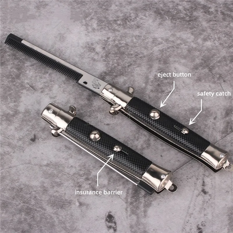 Hair Comb Folding Spring American Oil Head Portable Travel Large Back Head Butterfly Pocket Automatic Jump