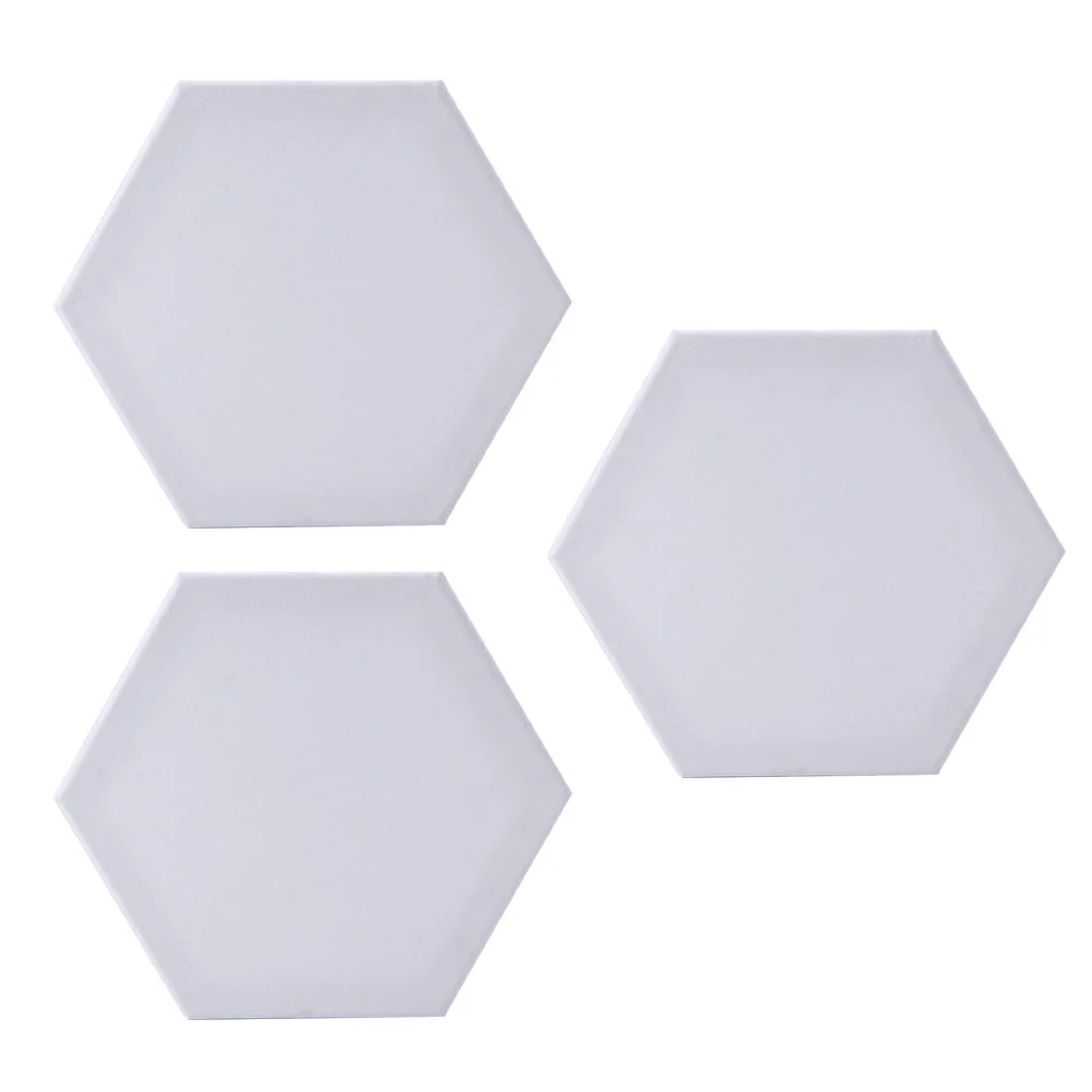 

3 Pcs Thicken Canvas Panel DIY Hexagon Mini Painting Board Artist Boards