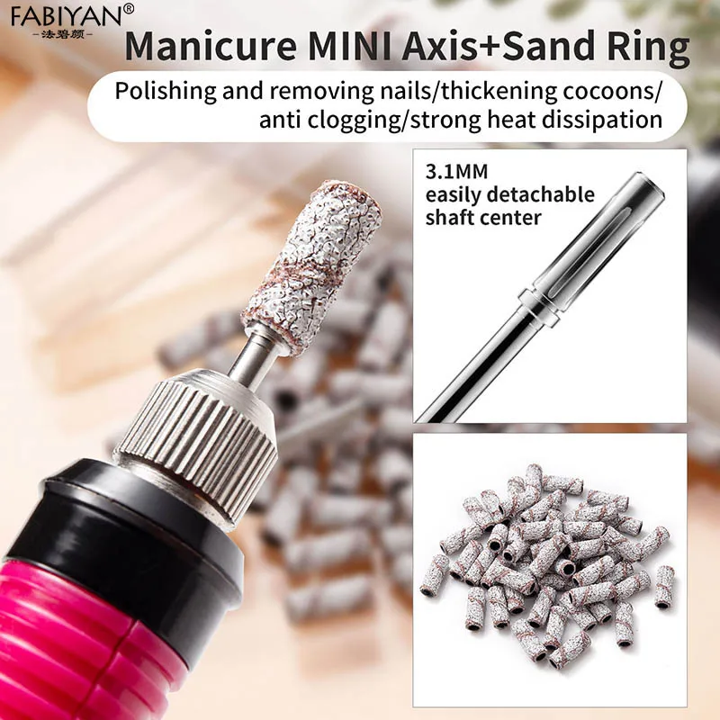 네일 드릴 머신용 3.1mm 미니 네일 샌딩 캡 밴드 80/120/150/180/240 그릿 UV 젤 네일 폴리쉬 제거 네일 드릴 비트