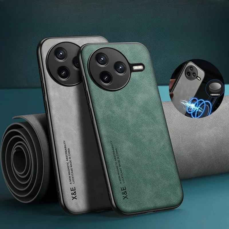 Luxury PU Leather Magnetic Case with TPU Frame and Shockproof Bumper Protection