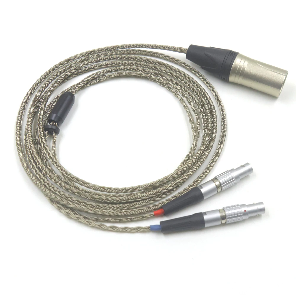 Cavo Di Aggiornamento 16 Core Occ Placcato Argento 4Pin 2.5 3.5 4.4Mm Xlr Auricolare Bilanciato Per Cuffie Focali Utopia Elear