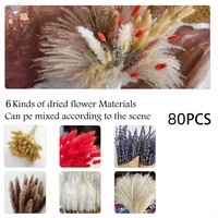 Natural Pampas Lavender Dried Artificial Flower Bouquet
