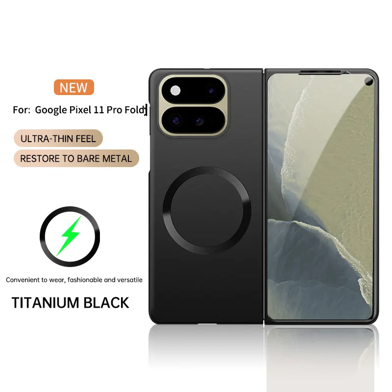 Sleek Frameless Magnetic Case – Metal Matte Finish, Slim Design, Wireless Charging Compatible