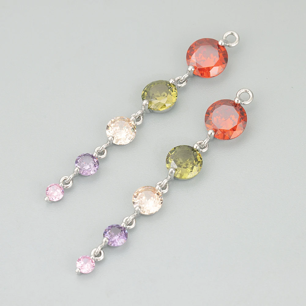 Elegant 18k Gold Rhodium Plated Handmade Charm Set with Zircons
