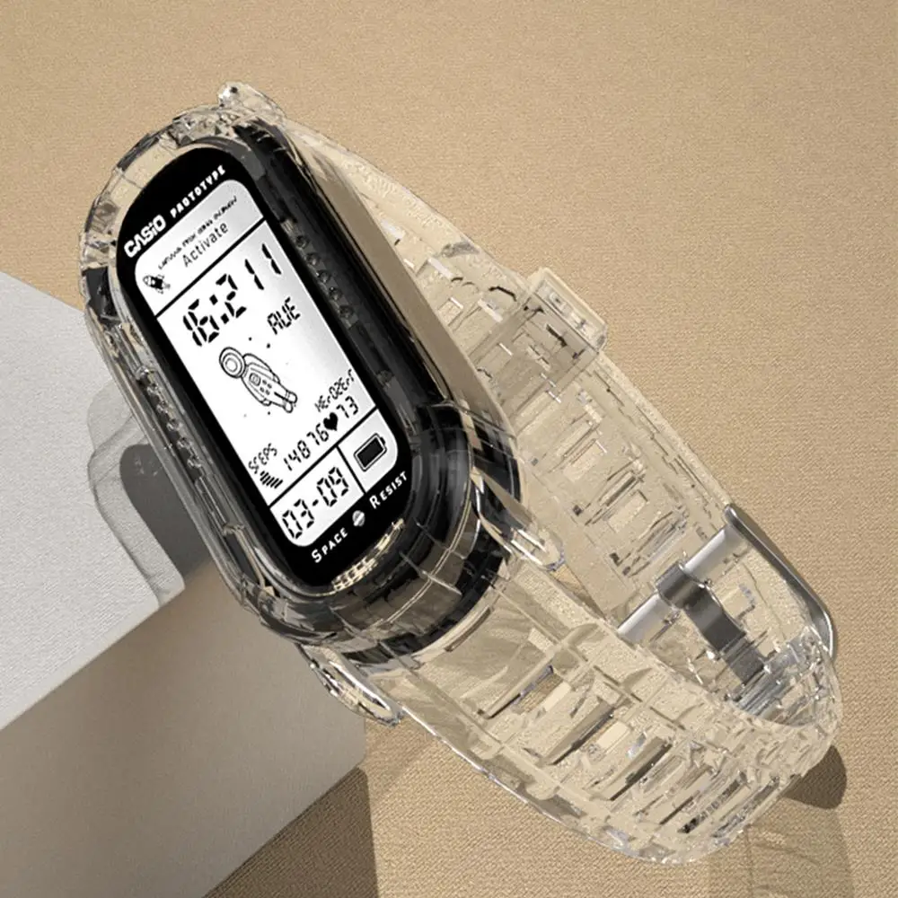 Transparent TPU Strap - Clear Soft Sport Wristband, Sweatproof Smartwatch Accessory