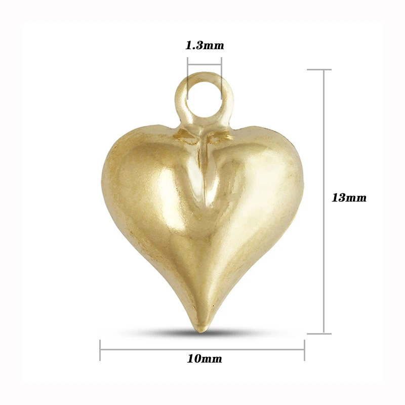 14k Gold Filled Herz Charm Gold Filled Schmuckherstellung DIY Herz Charm Zubehör 10mm Schmuck Großhandel – Detail 15