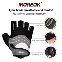 MOREOK Cycling Gloves Half Finger Bike Gloves 5MM Silicone Pads Pads Bicycle Gloves Shock-Absorbing Mountain Bike Gloves Anti 2