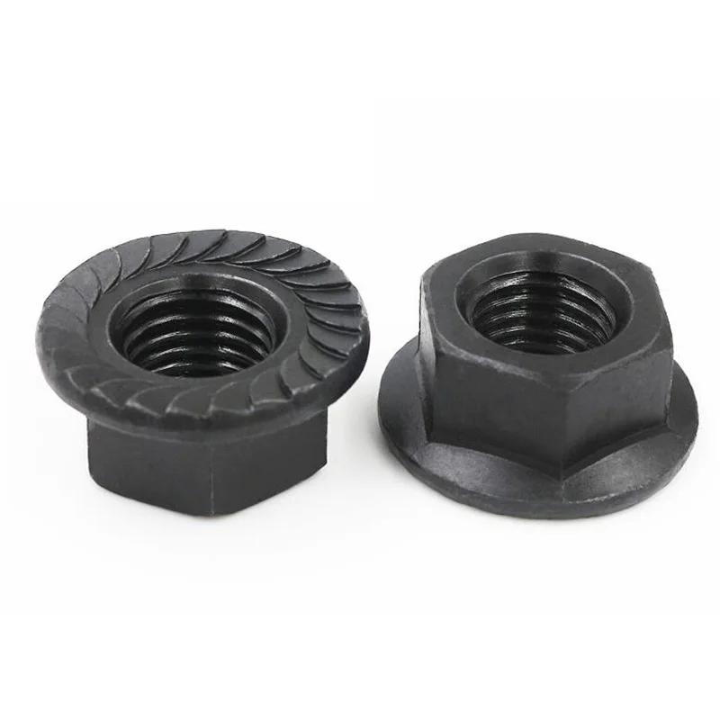 5 Pcs M16 Flange Nuts - Carbon Steel Hex Lock Nuts For Car And Motorcycle