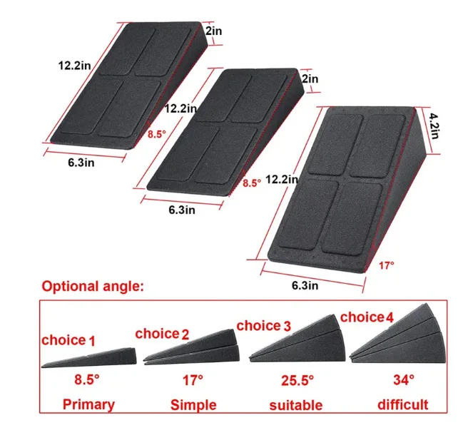 Lot De 2 Blocs De Squat Réglables Et Antidérapants, Rampe D Pour Squats Et Souleves De Terre Cale Pour Etirer Les Mollets Planche In~p186240654