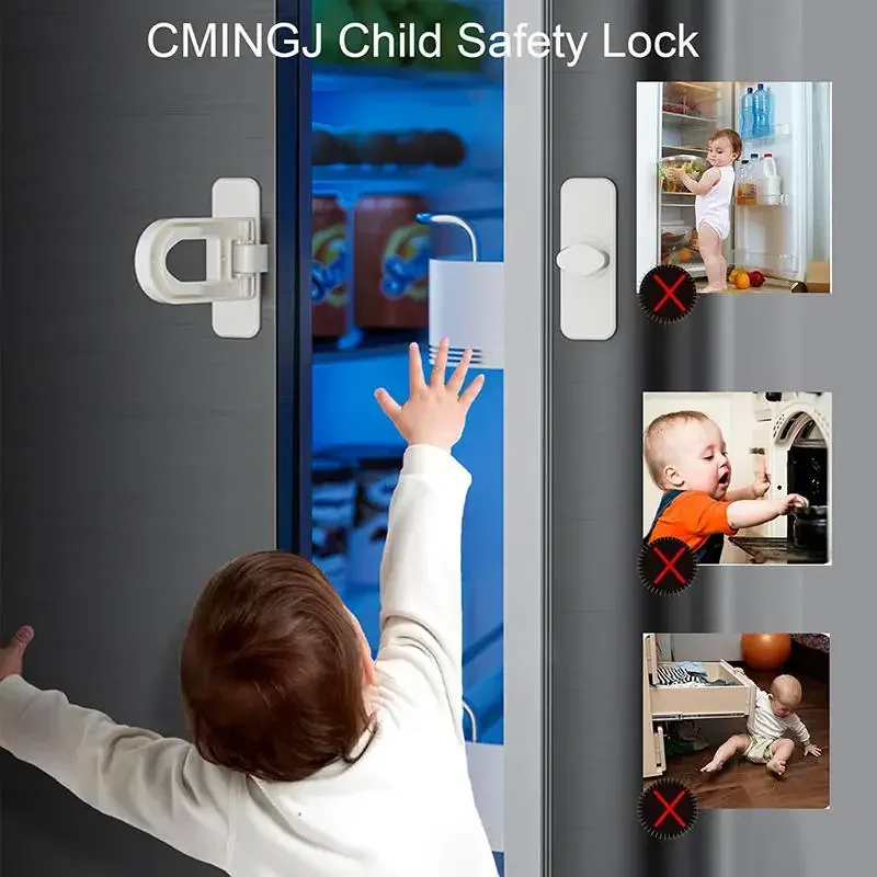 Cabinet Drawer Lock Refrigerator Door Latch Durable Plastic Baby Safety Lock Multifunction Kids Security Protection Useful
