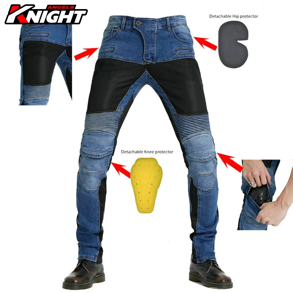 신상 통기성 오토바이 라이딩 팬츠 스타일 봄 여름 라이더 안티폴 오토바이 청바지 남녀 보호 장비