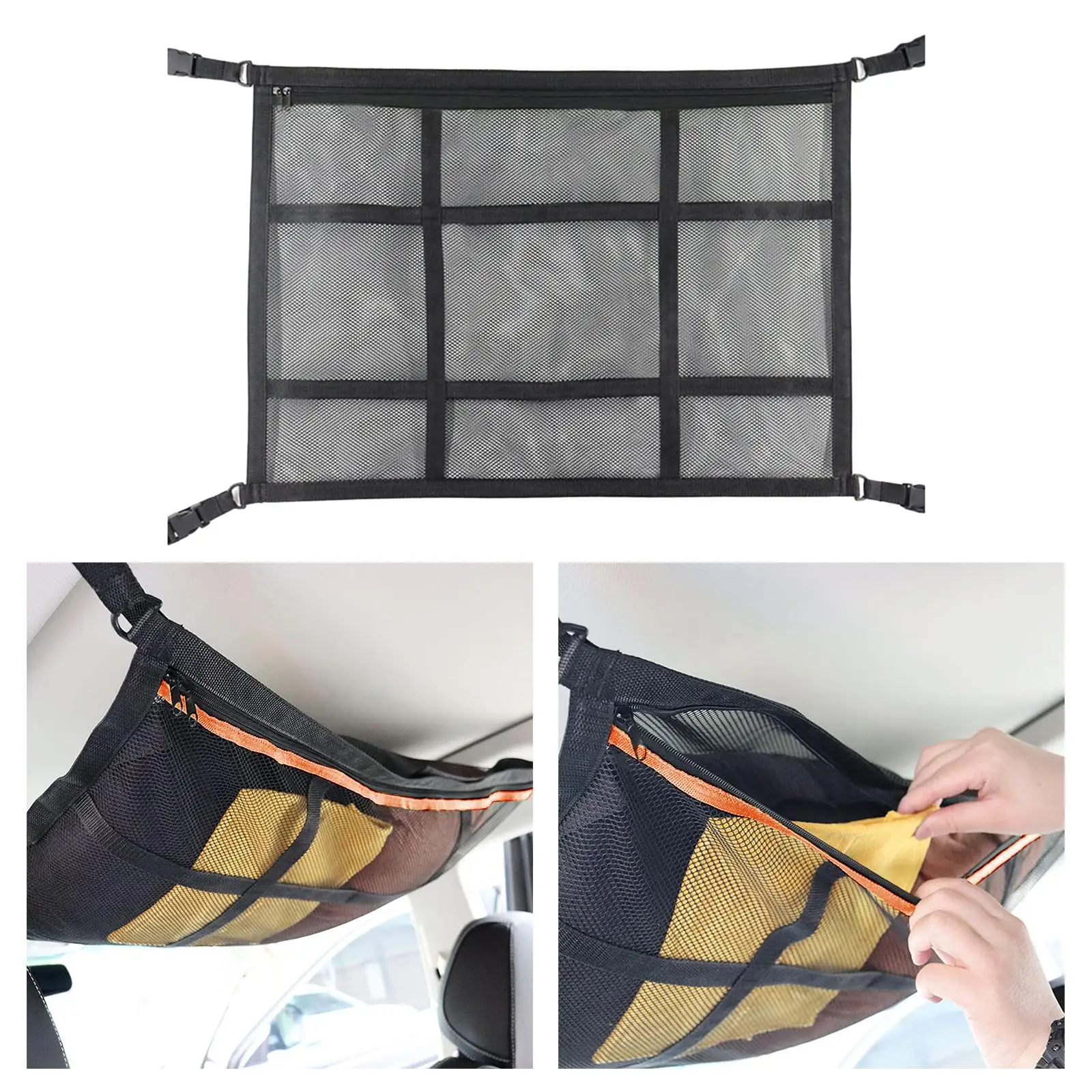 Car Ceiling Cargo Net Pocket Easy Installation Automotive Accessories Car