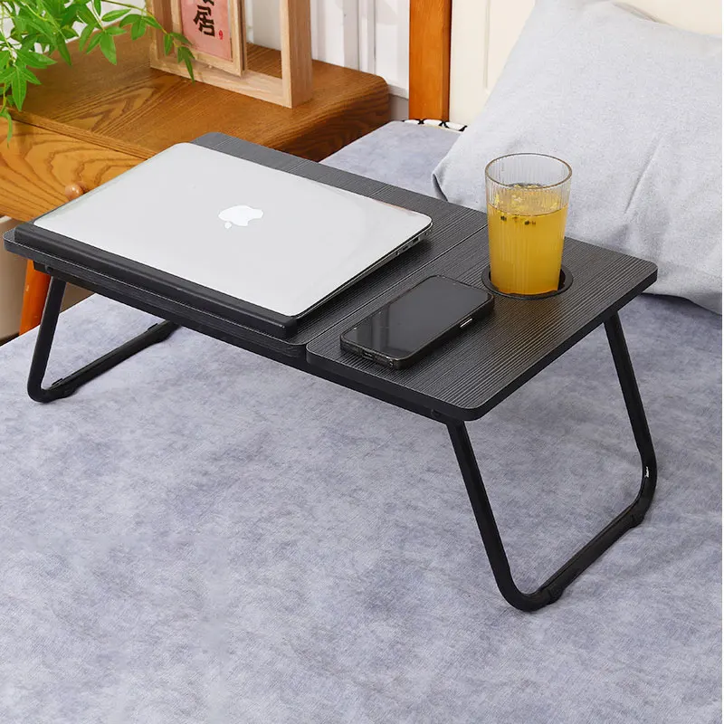 Multi-level Lifting Laptop Table Folding Computer Table Bed Small Card Slot Cup Holder Study Desk Laptop Stand Accessories