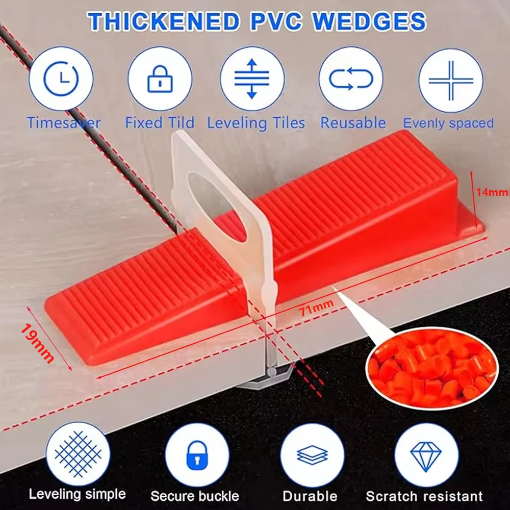 Reusable Ceramic Wedges for Tile Leveling - Construction Tool for Flooring and Wall Spacing
