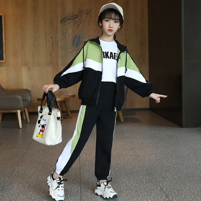 

Children'S Clothes Boys And Girls Suits 2022 New Spring Two-Piece Hooded Sweater+Side Pocket Trousers Teens Autumn Clothing Sets