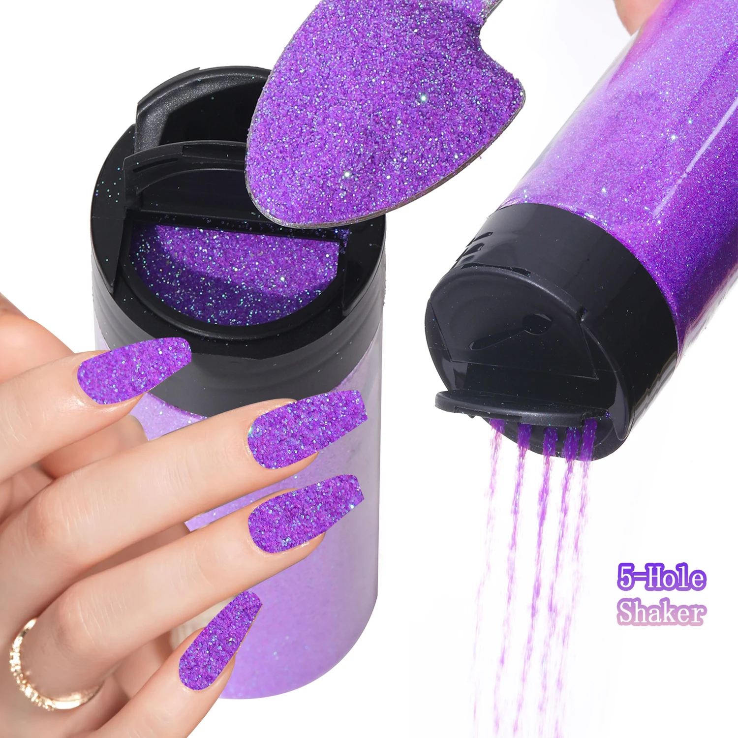 Nail Glitter Nail Decoration Nail Decorations 1Bottle 80G/2.85OZ Holographic Iridescent Nail Glitter 1/128"(0.2MM) Fine Glitter for Painting DIY Nail Decoration