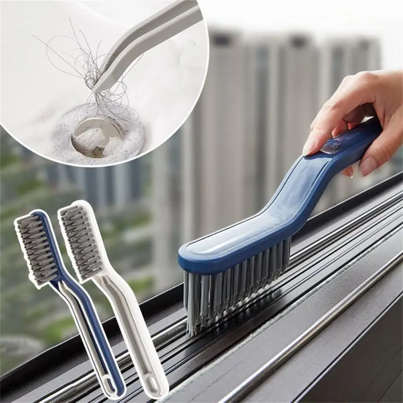 

Multifunction Bathroom Cleaning Brush Window Gap Scraping Brush Floor Seam Brush With Clip 2 In1 Household Corner Cleaning Tools