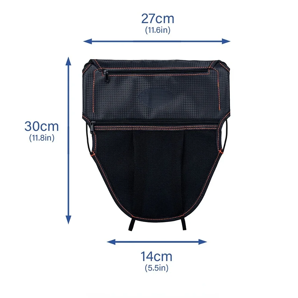 Borsa da sella per scooter per moto, portaoggetti per attrezzi, secchiello per sedile per moto, borsa per articoli vari, cerniera, accessori per la modifica in pelle PU - immagine 5