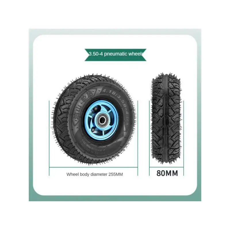 

1 Pc 10 Inch Caster Rubber 3.50-4 Plastic Steel Inflatable Wheel Tiger Driver Cart Valley