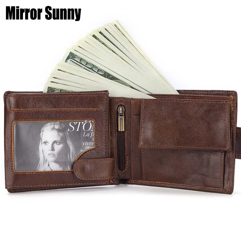 

Cross-border New Men's Wallet First Layer Cowhide Genuine Leather Short Clutch Bag Horizontal Coin Purse Three Fold Money Clip