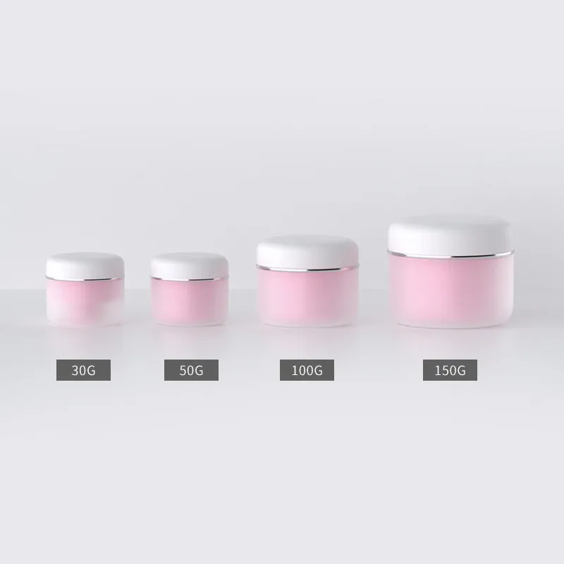 

5/10/20pcs 30/50/100/150g Empty Plastic Jar Face Cream Lotion Bottle Cosmetic Container Makeup Pot Refillable Travel Wholesale