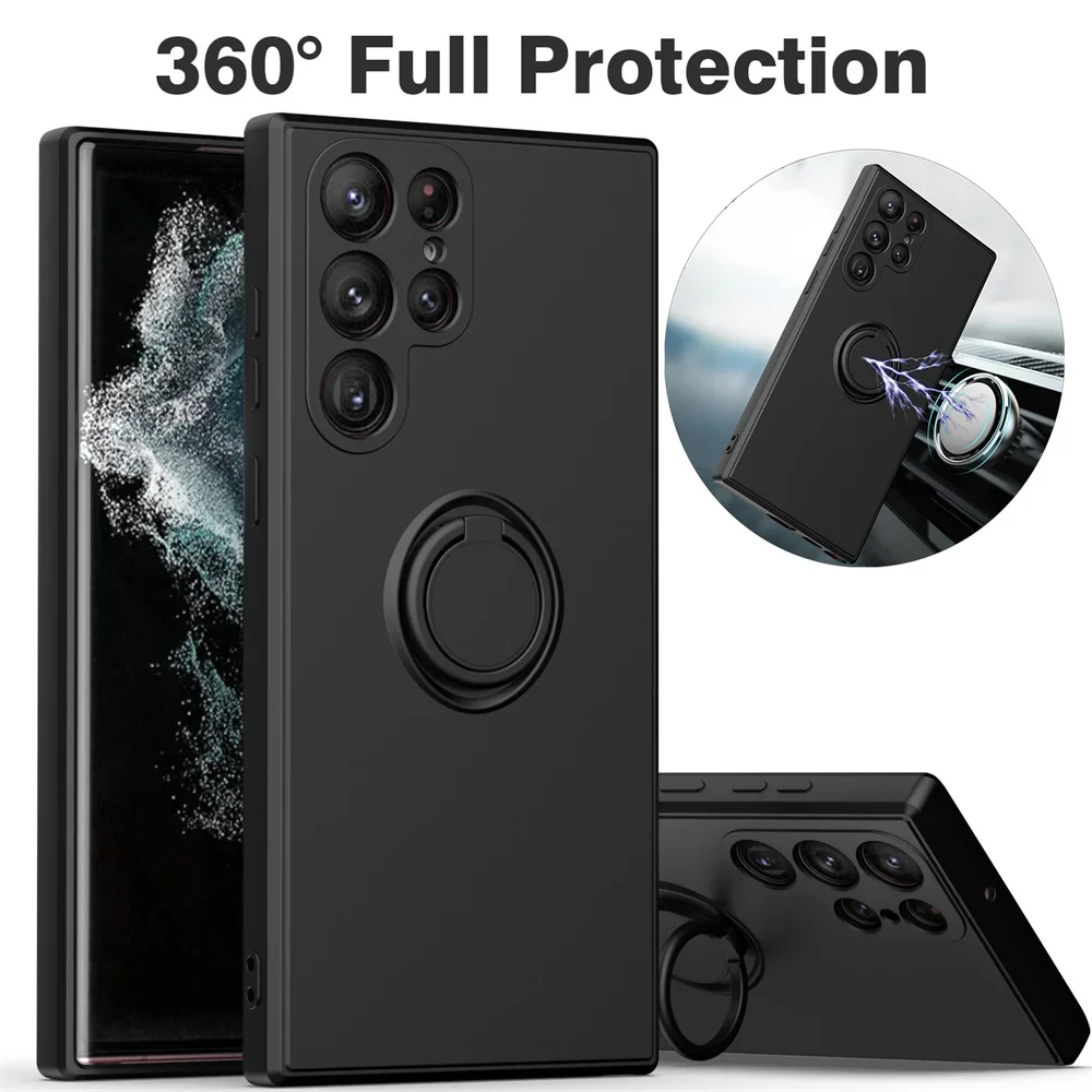 All-New 360 Finger Ring Silicone Case with Phone Bracket Cover