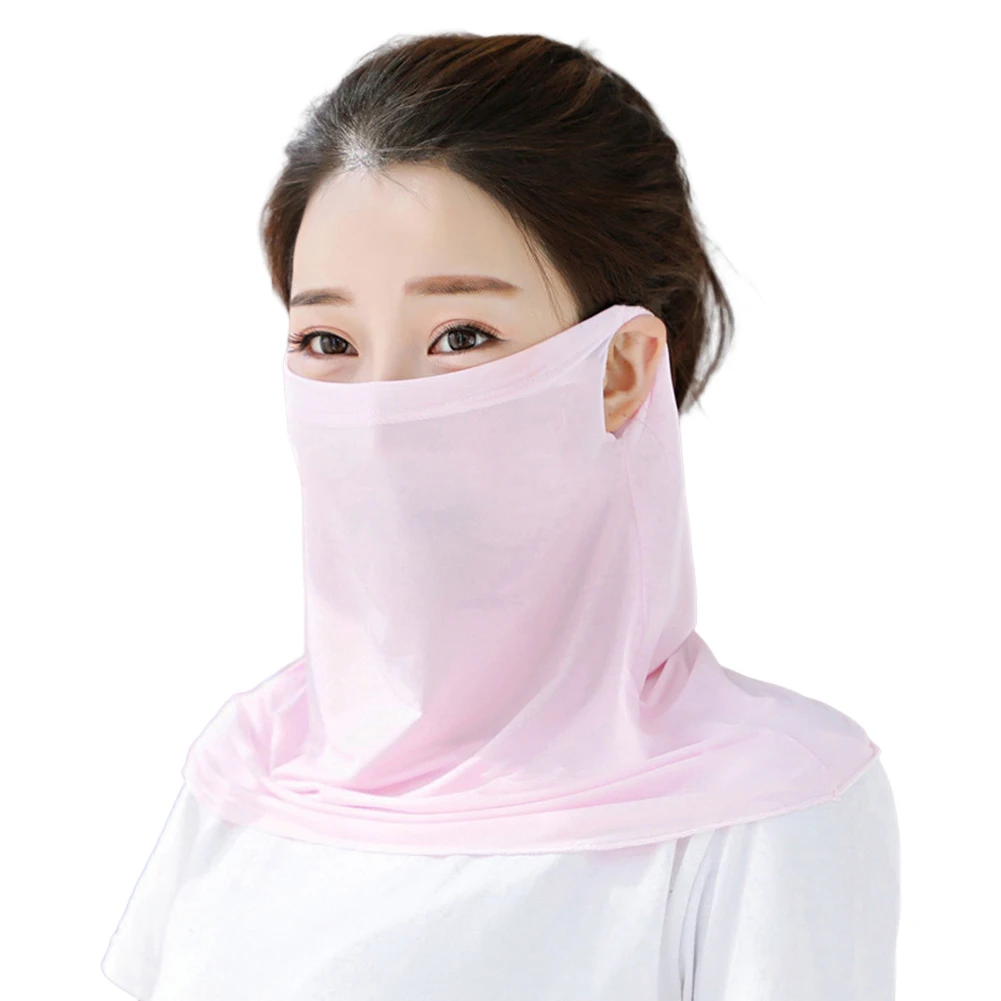 Unisex Face Mask Breathable Ice Silk Full Face Sun Protection Mask Anti Ultraviolet Thin Portable for Summer Outdoor Activities