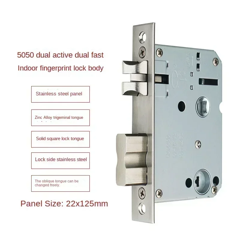 6pcs Metal Stainless Steel Electronic Lock Body 5050 Mortise For Tuya Face Recognition Fingerprint Smart Door Lock
