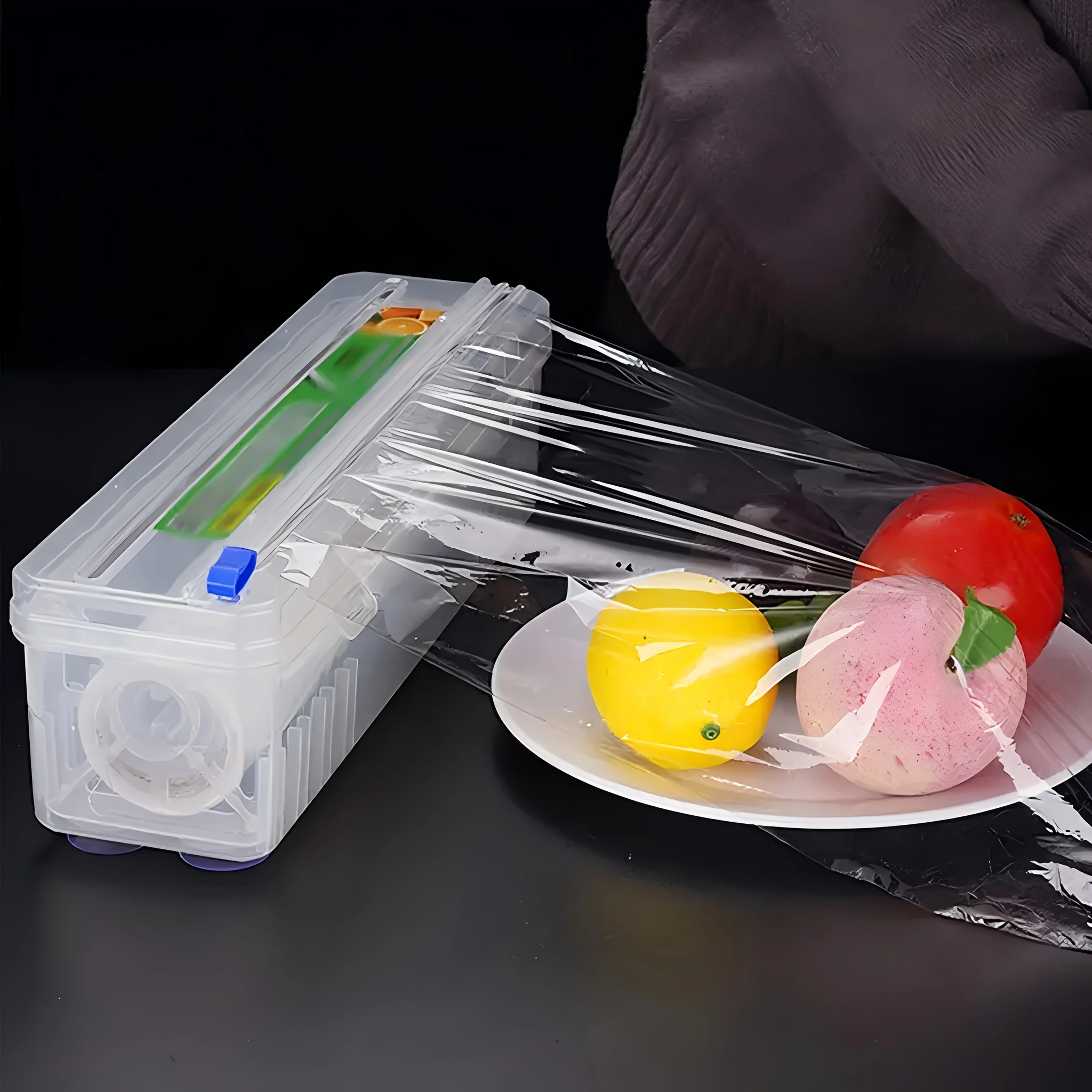 Multifunctional Reusable Plastic Wrap Cutter and Dispenser with Built-In Slicer Idea for Kitchen Storage Office Use cling wrap dispenser food film dispenser plastic wrap cutter cling film cutter kitchen wrap dispenser plastic wrap dispenser