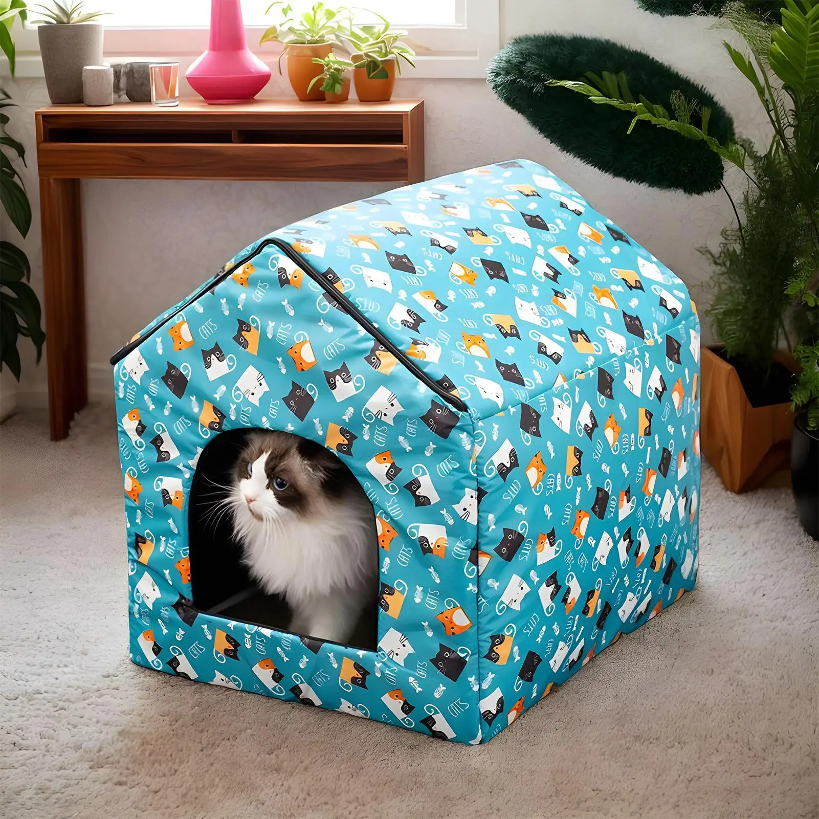 Cooling Cat House Cool Down Tent For Puppy Portable Cooling Puppy House For Bedroom Living Room Patio Backyard Kitten Cold Tents