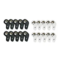 10Pcs Golf Iron Club Head Covers Set Pilots Pattern 4-9 P X A S Protector