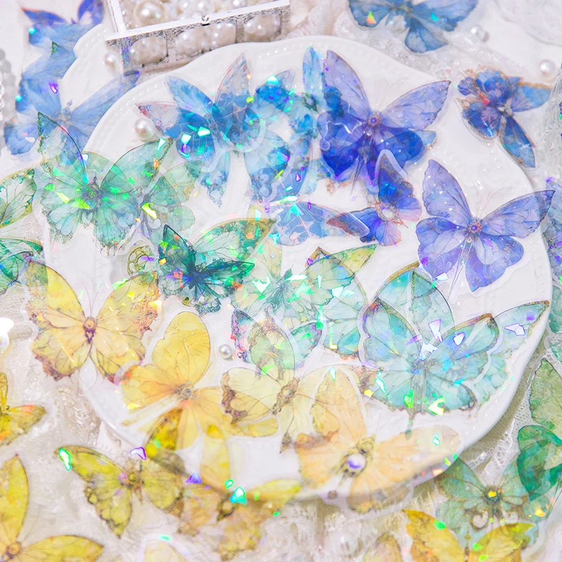 

Винтажная трехмерная лазерная наклейка с изображением бабочки, 30 листов