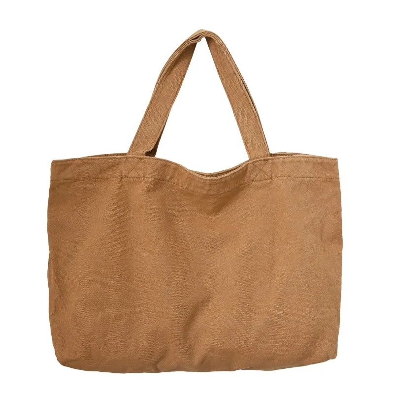 Canvas Tote Shoulder Bag NEW Large Capacity Storage Bag Fashionable Simple Solid Color Classic Popular Casual Shopping All-match