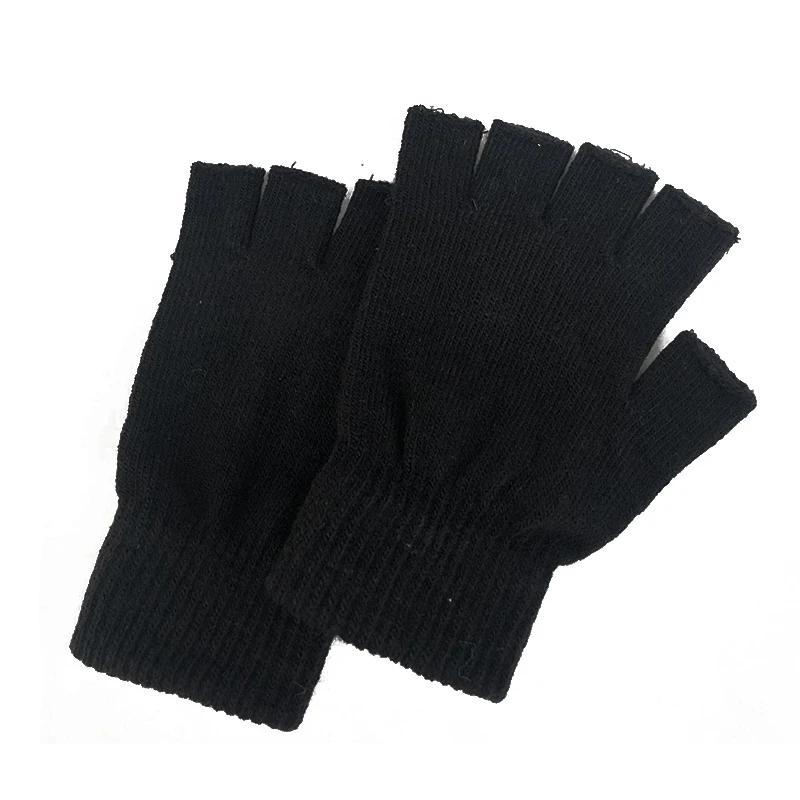 Winter Half Finger Fingerless Gloves Unisex Outdoor Mittens Short Warm Glove Women Men Wool Knit Gloves Elastic Comfort Glove 2021 winter thickening wool gloves knitted flip fingerless flexible exposed finger thick gloves mittens men women warm glove