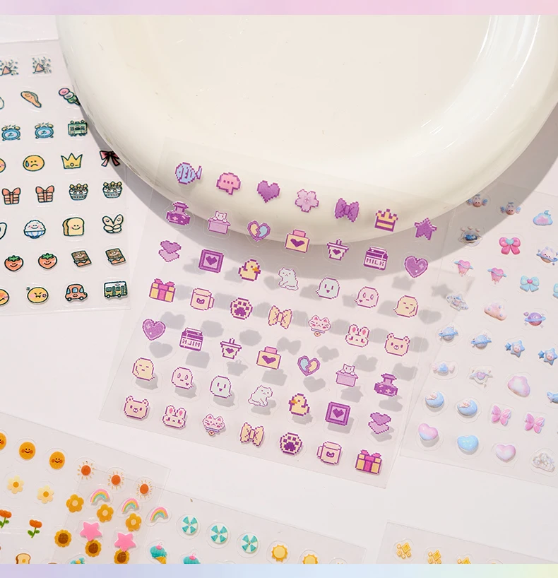 28sheets Kawaii Mini Cartoon Sticker Book DIY Diary Album Scrapbook Handmade Collage Material Cute Children's Stickers