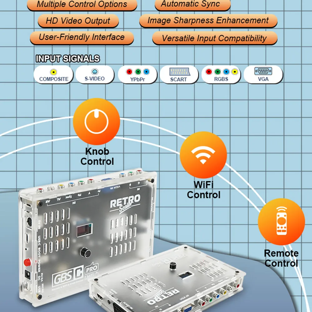 GBSC PRO ビデオコンバーター RETROScaler GBS Control Pro Video Converter GBSC Remote Scart RGBS YPbPr