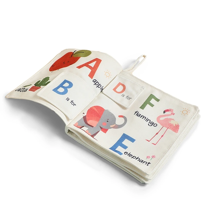 Baby Montessori Spielzeug Tier Tuch Sensorischen Buch Baby Cartoon Tier Erkenntnis Weiche Buch mit Spiegel Frühen Lernen Spielzeug – Detail 3