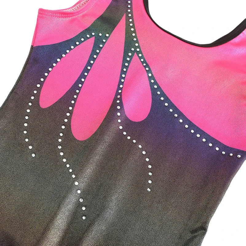 Girls' Ballet Leotard Diamond Bright Sleeveless Ballet Dance Jumpsuit Yoga Gymnastic Practice Leotard Girl Tight Romper Dancewer