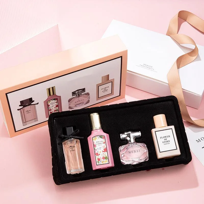 2024. gada jauns Hot Perfume sieviešu smaržu komplekta kastīte, četrdaļīgs komplekts Huayue Blooming Gift Box smaržas, izturīgas sieviešu smaržas_voghion.com