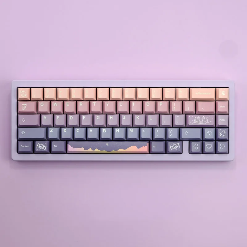 Gmk Fairy Tale Keycaps Teclado Mecânico para Interruptor mx Perfil Inglês Cereja Pbt Sublimação de Tintura Lados 136 Teclas - Imagem 4
