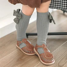 

Lovely Baby Clothing Kids Knitting Stockings High Tube Anti-Slip Bottom Cartoon Bowknot Home Breathable Stockings