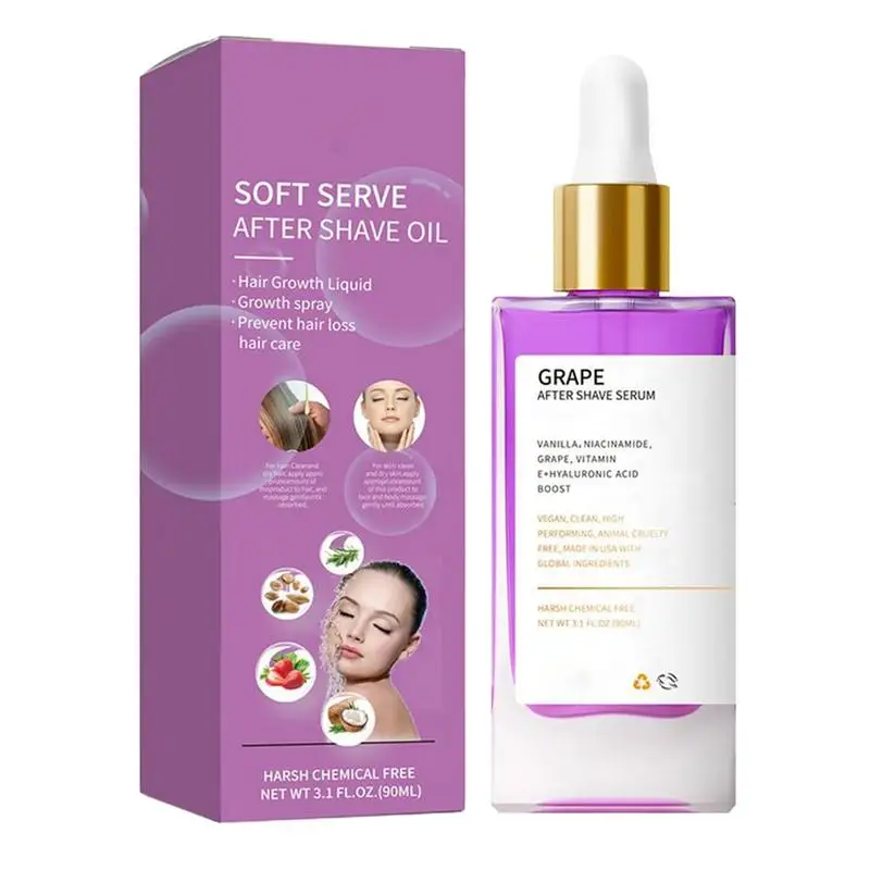 After Shave Oil 90ml Portable Grape Scented Body Oil Hair Removal Supplies Ingrown Hair Moisturizer Women Shaving Care Dry Skin